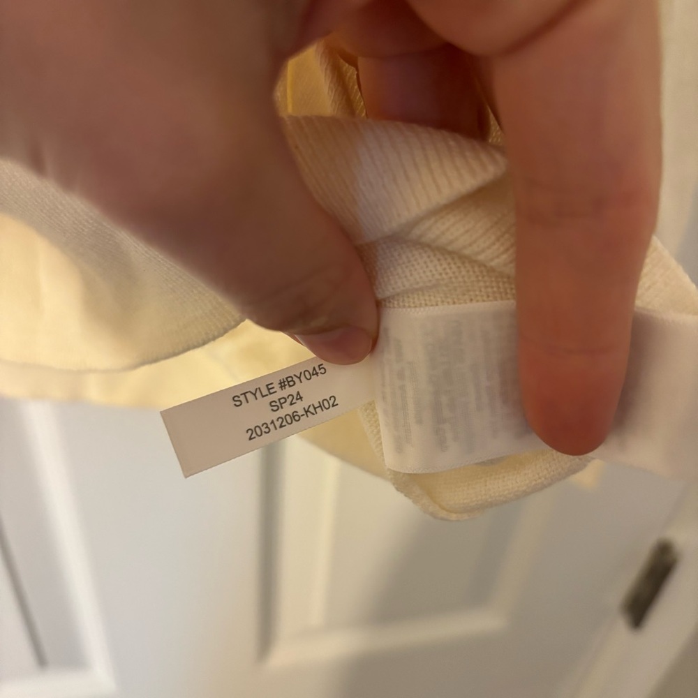 J. Crew Cotton Sweater Polo Cream White Neutral Preppy Classic BY045 M Career - Picture 9 of 10